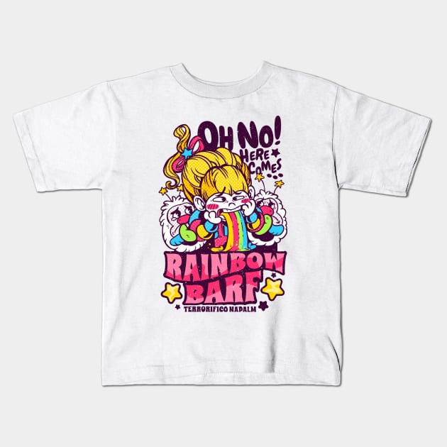 Rainbow Barf! Kids T-Shirt by Mutant Videostore!